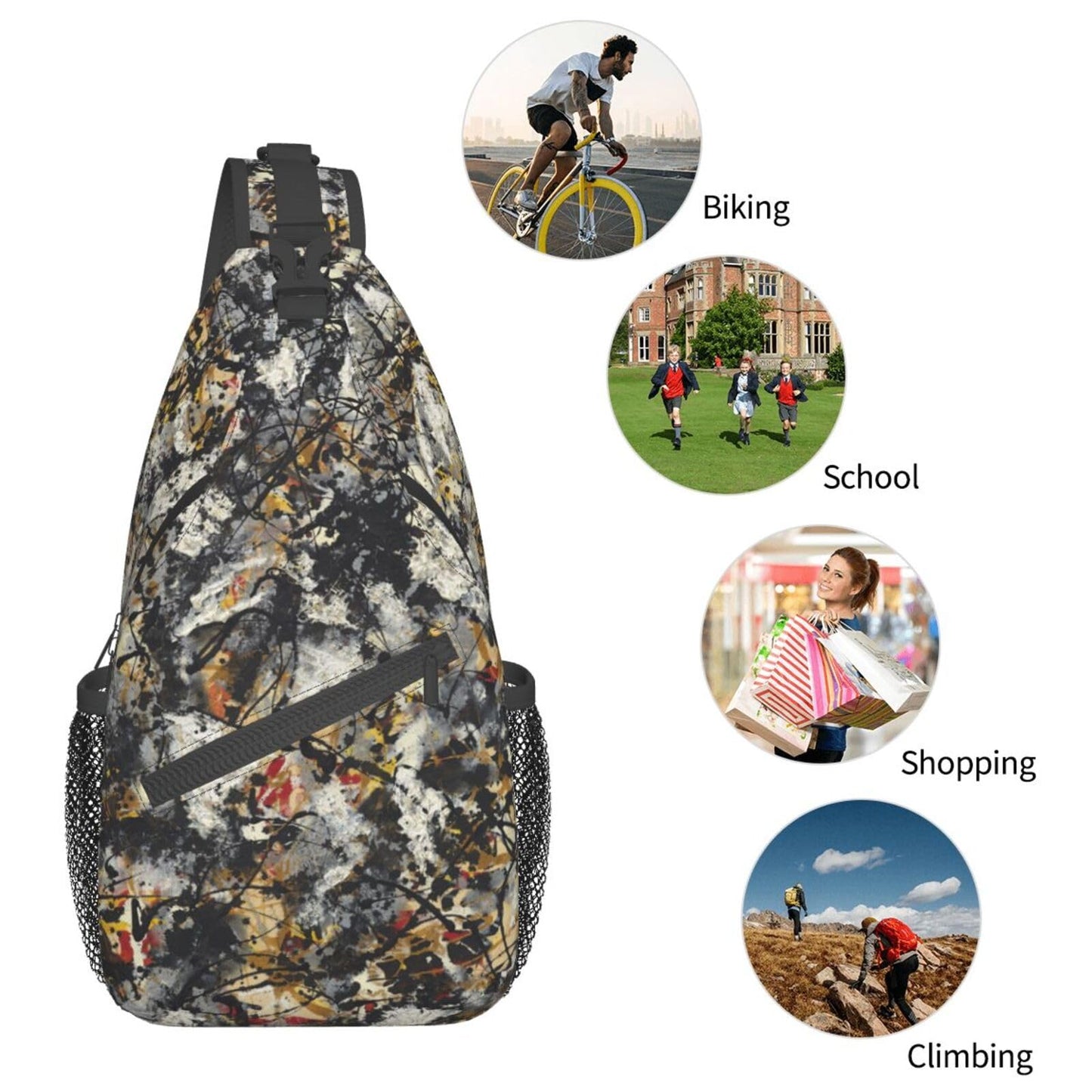 Camo Forest Hunting Sling Backpack, Unisex