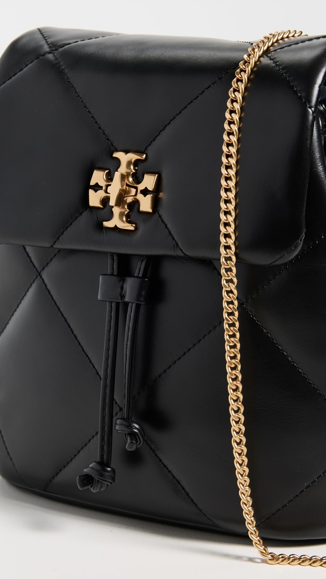 Tory Burch Women's Kira Diamond Quilt Mini Backpack, Black, One Size