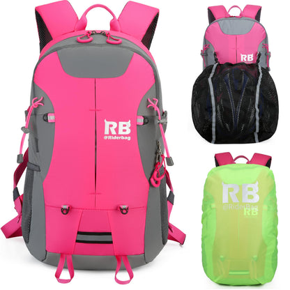 Reflective Motorcycle Backpack with Helmet Holder, Green