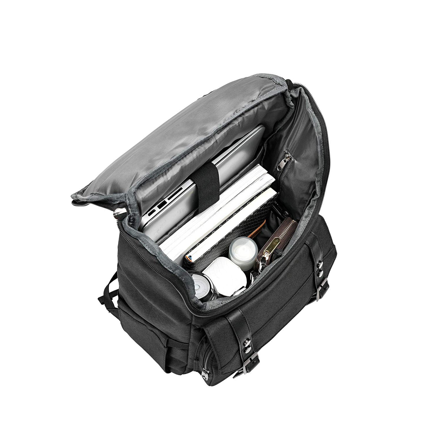 YALUNDISI Vintage Laptop Backpack with USB, Black
