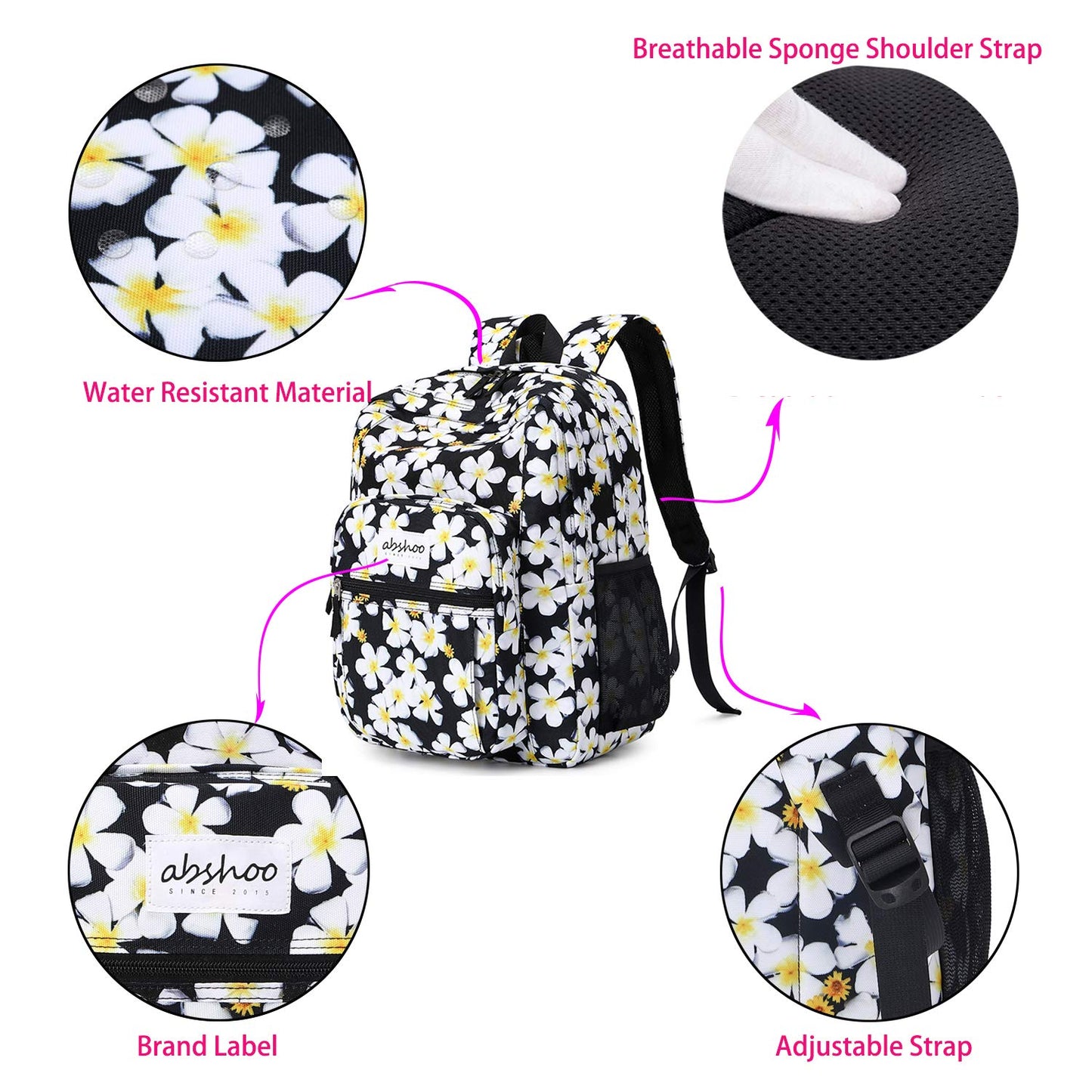 abshoo Basic Travel Backpack, Water-Resistant