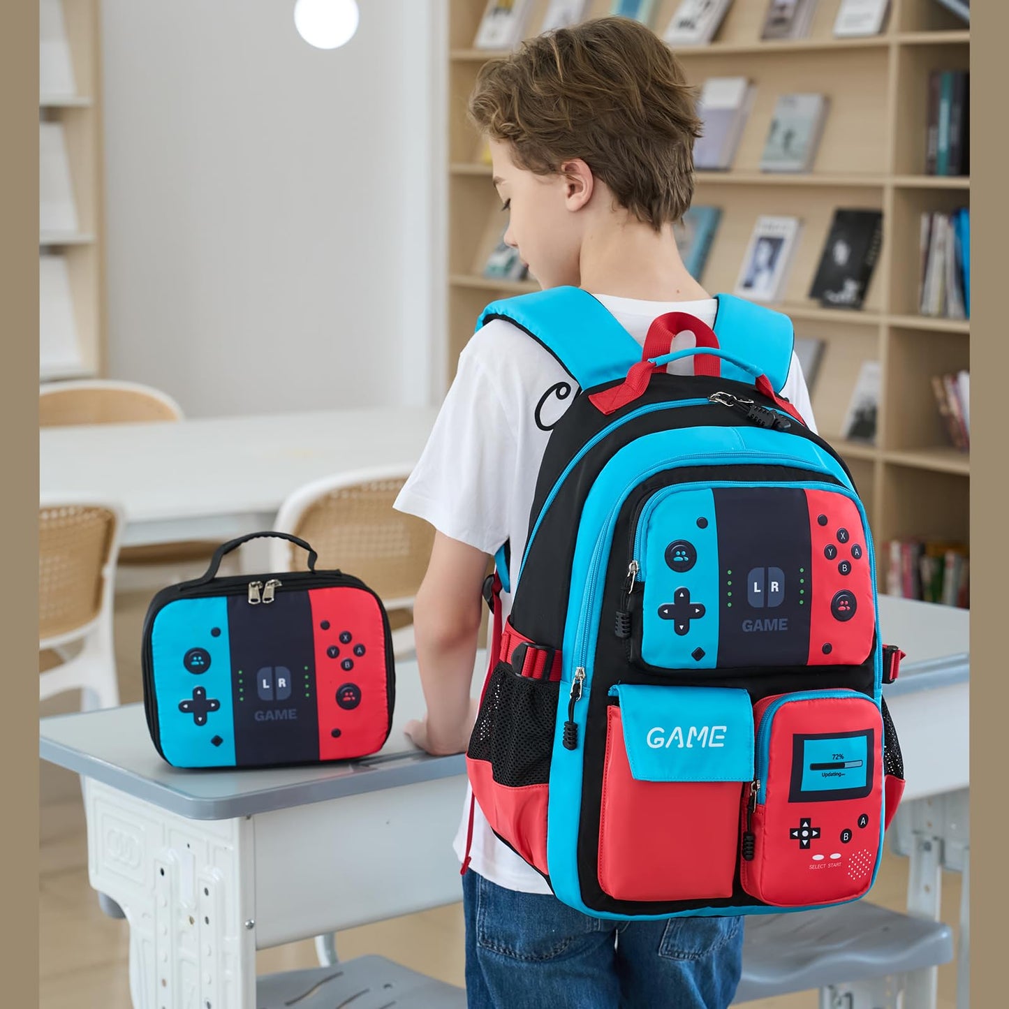 Luminous Boys Backpack – Large Capacity, Blue