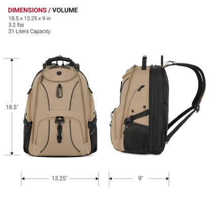 SwissGear 1900 ScanSmart TSA Laptop Backpack, 17" Black