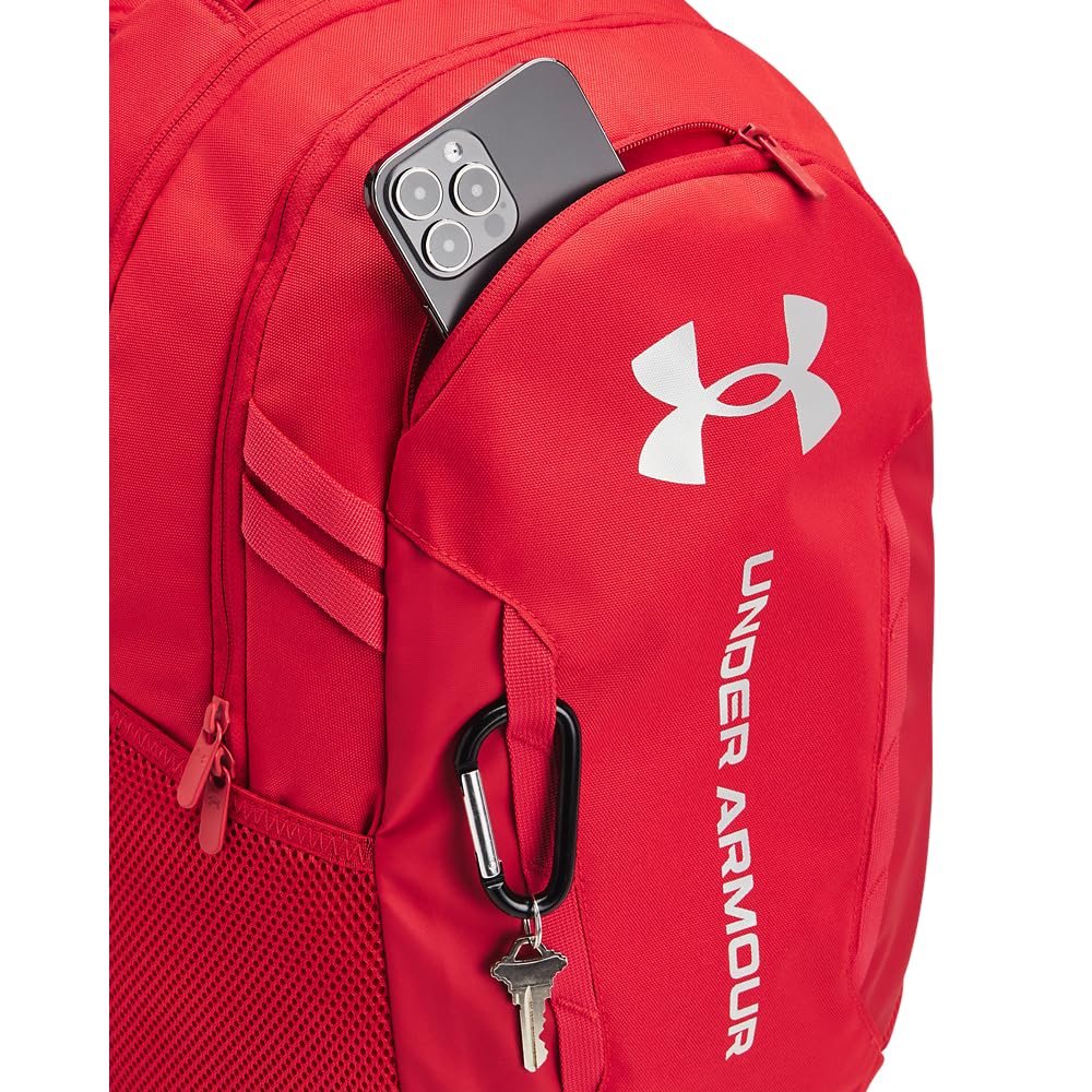 Under Armour Hustle 6.0 Backpack, Black/White