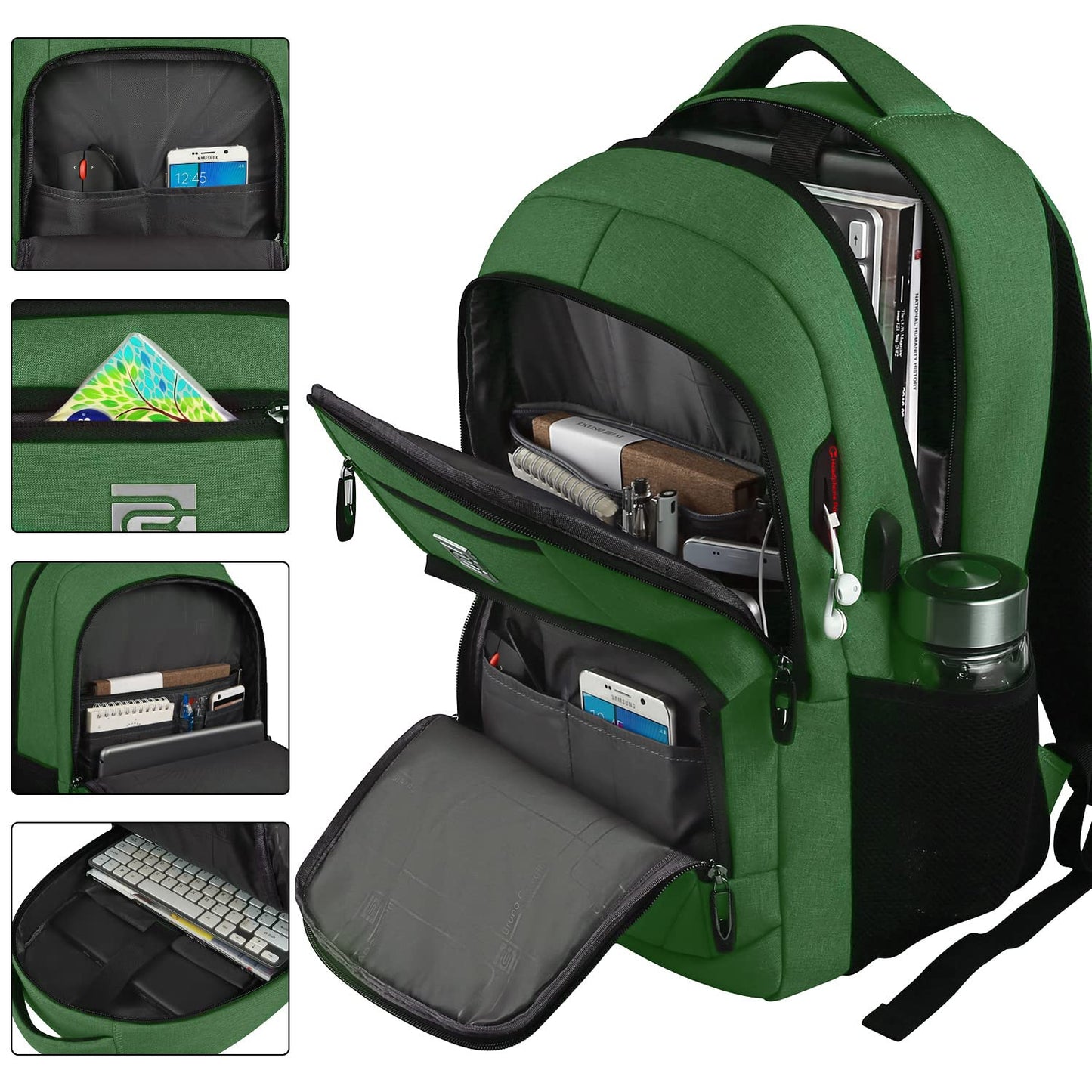 Anti-Theft Laptop Backpack with USB – 15.6" Black