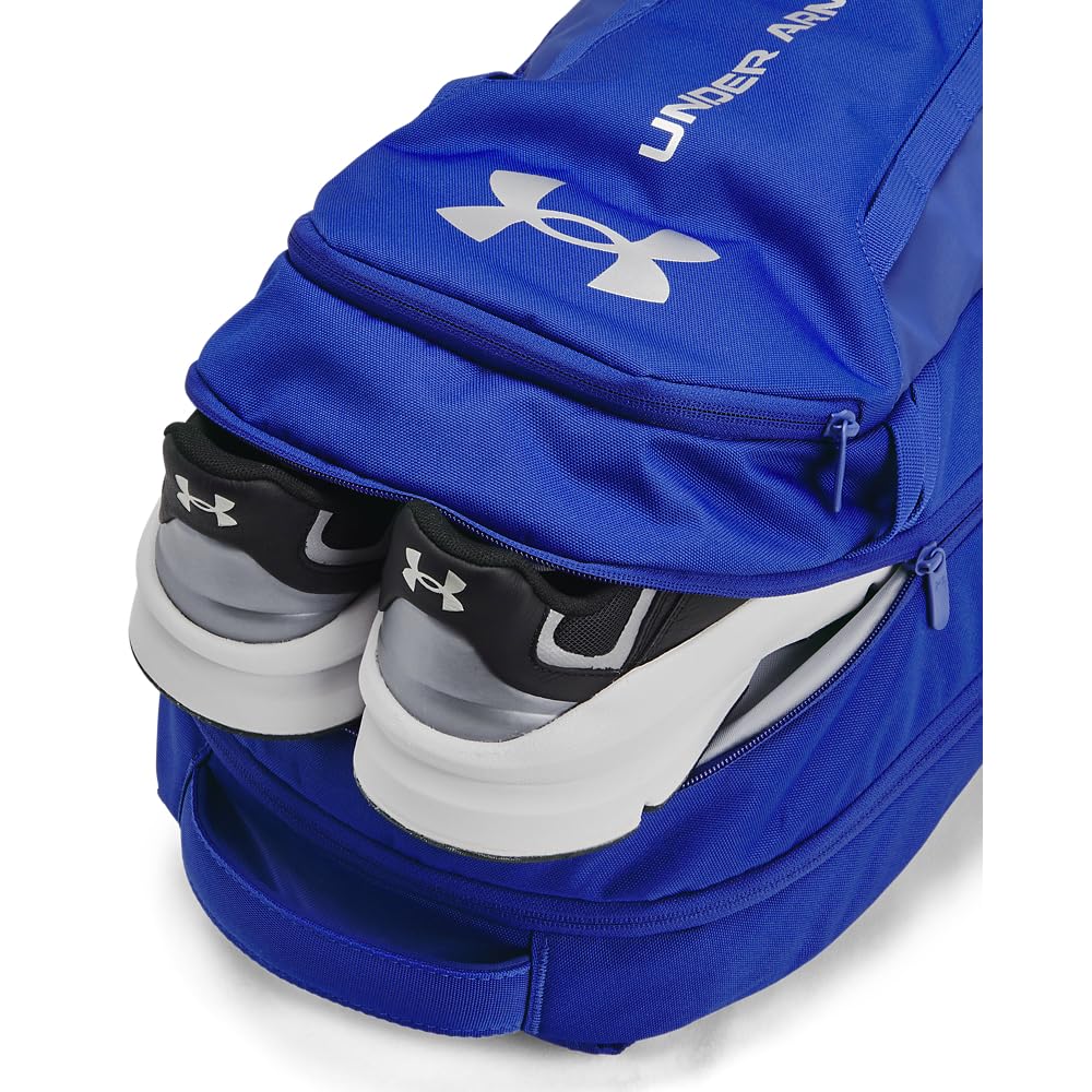 Under Armour Hustle 6.0 Backpack, Black/White