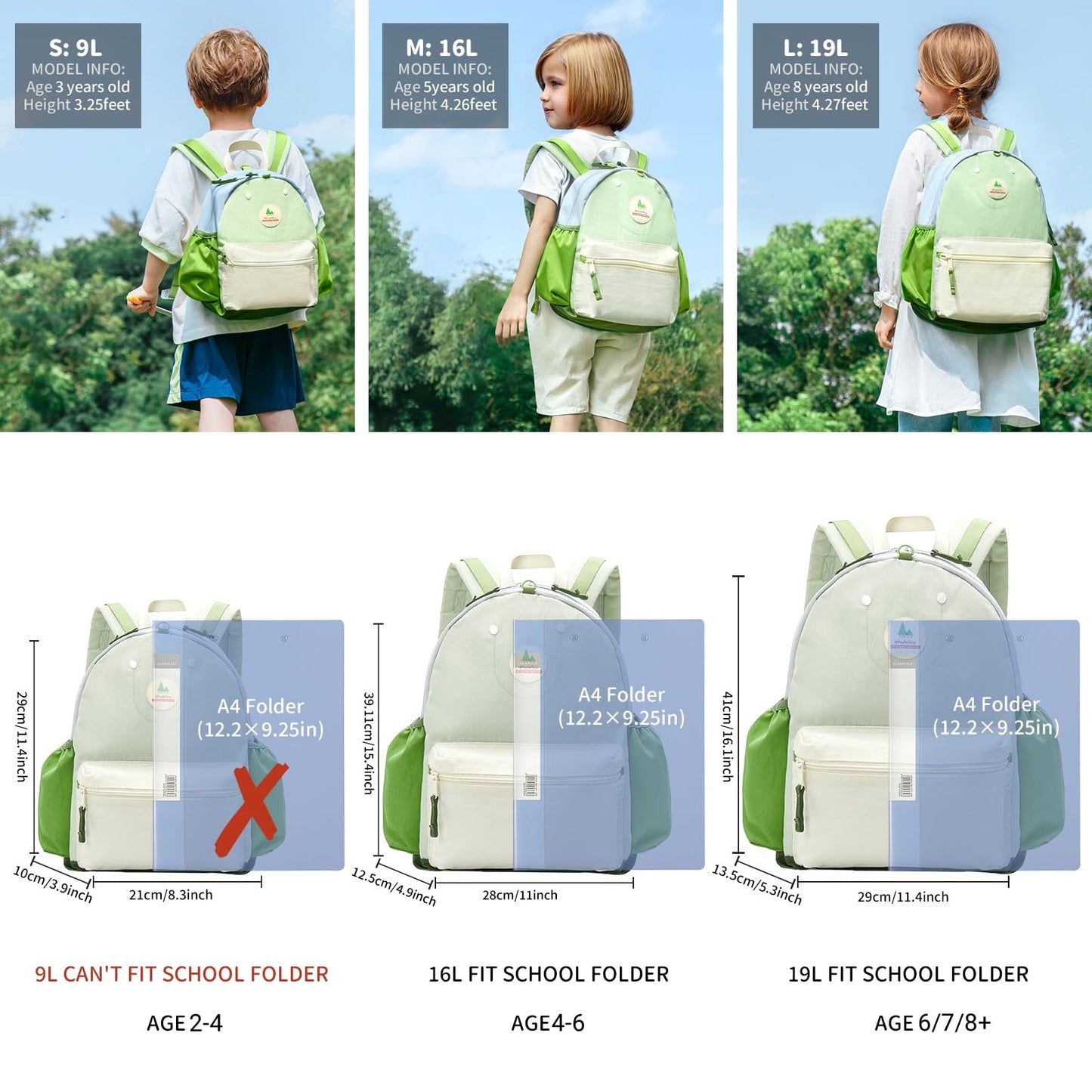 15 Inch Kids Backpack for School & Travel, Medium