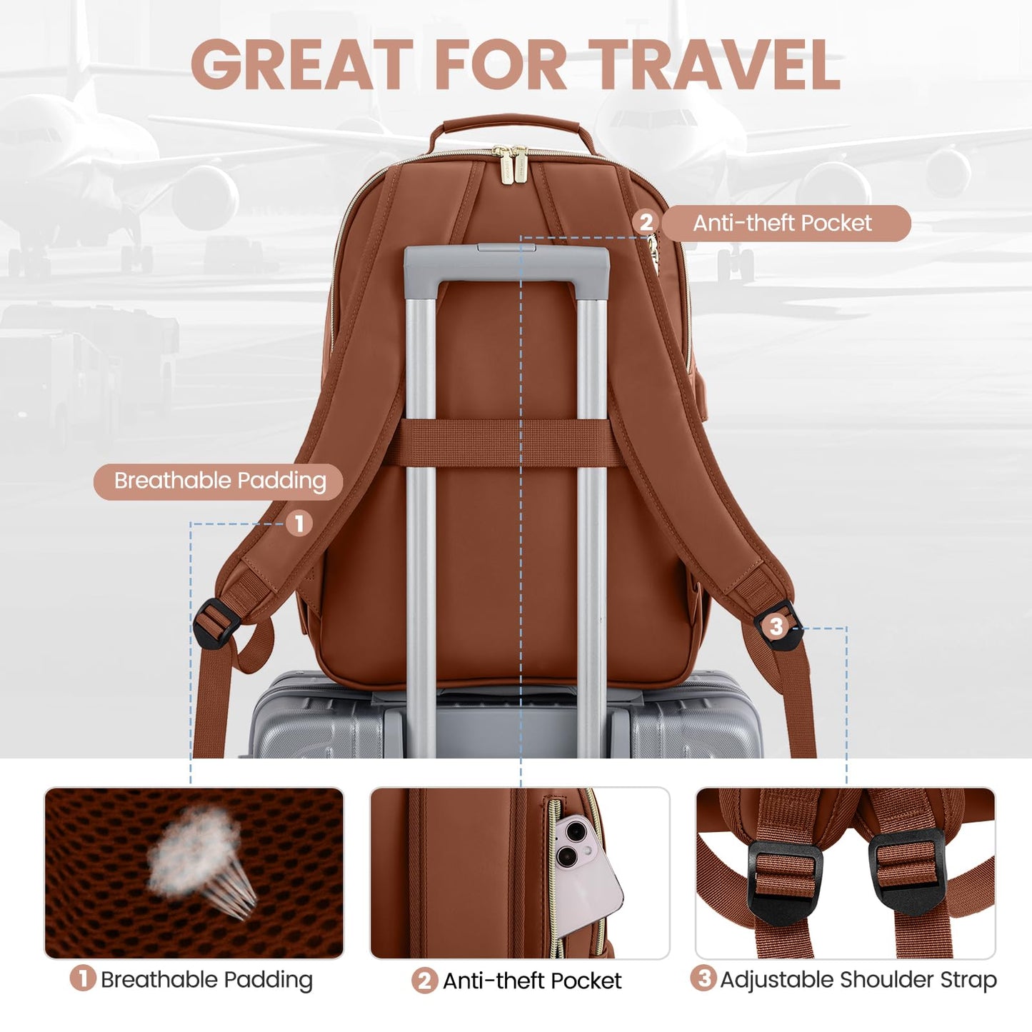 LOVEVOOK 17.3" Laptop Backpack for Women