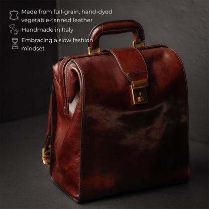 Time Resistance Leather Backpack for Men and Women