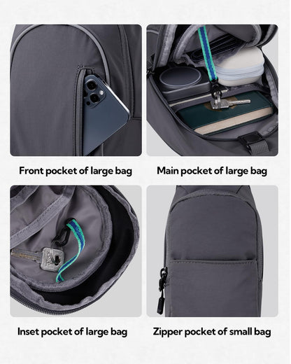 WATERFLY Crossbody Sling Backpack for Travel