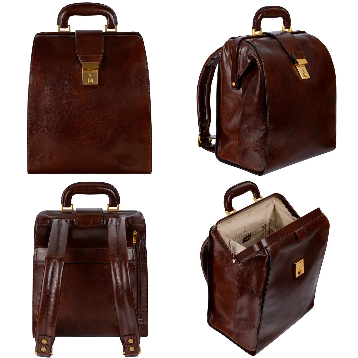 Time Resistance Leather Backpack for Men and Women