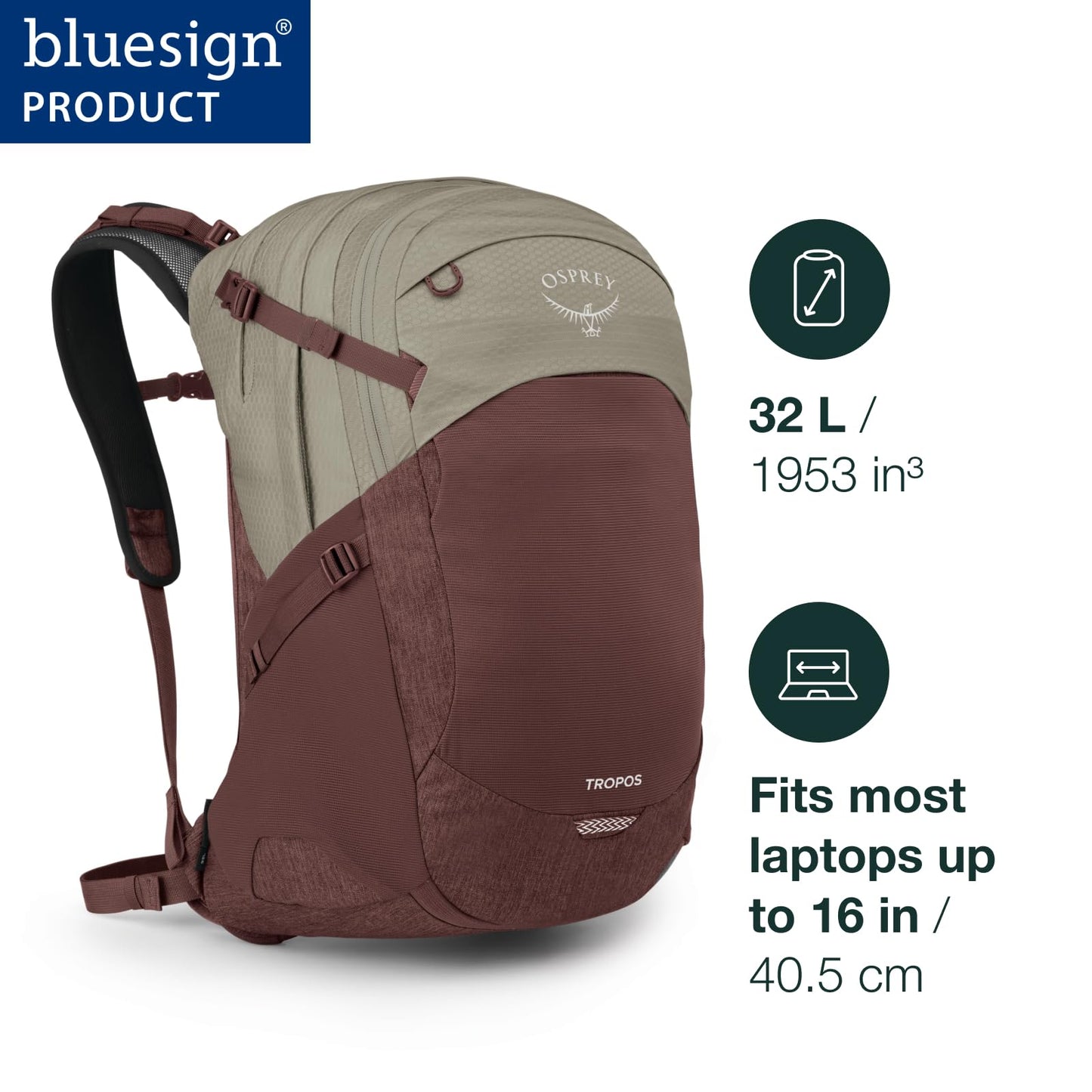 Osprey Tropos Laptop Backpack, Tungsten Soundwave