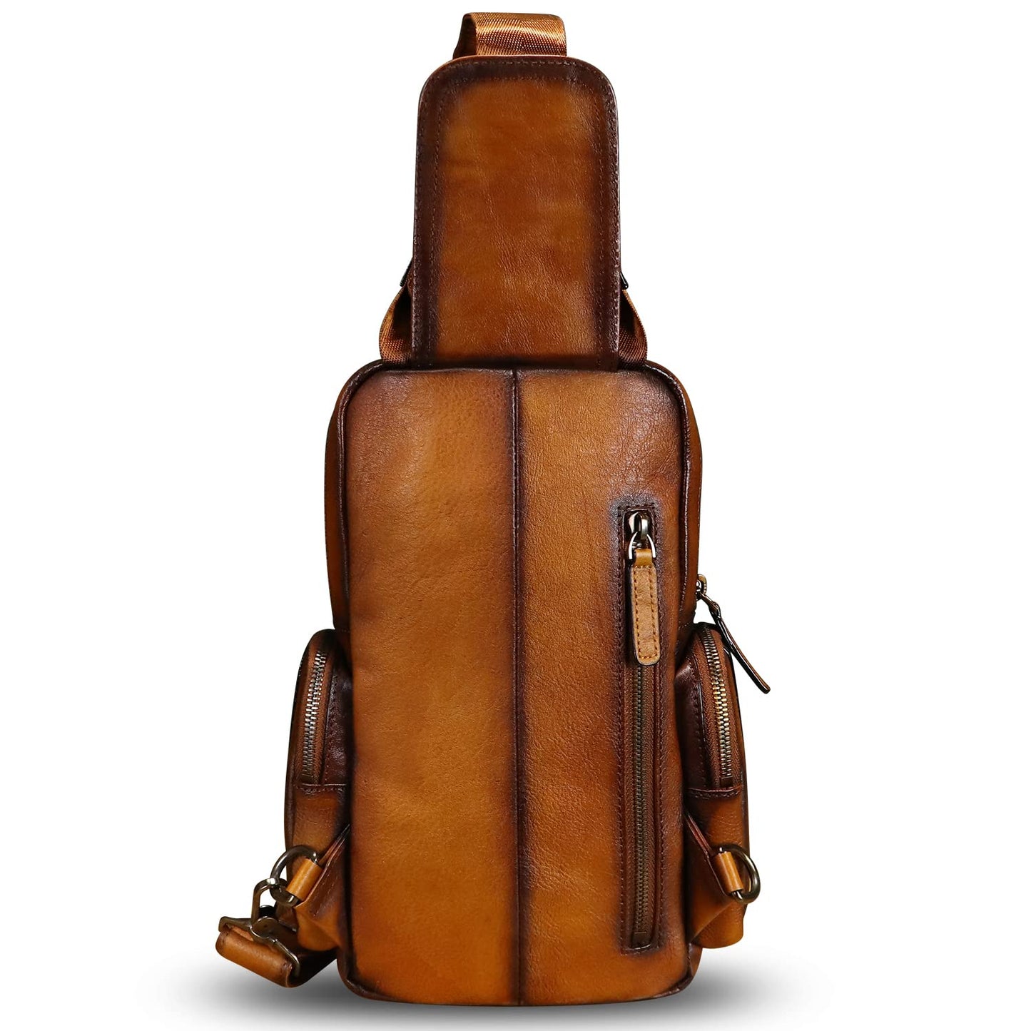 IVTG Genuine Leather Sling Crossbody Bag, Brown
