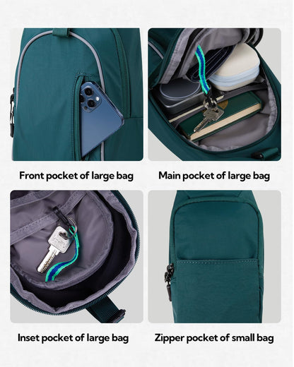 WATERFLY Crossbody Sling Backpack for Travel