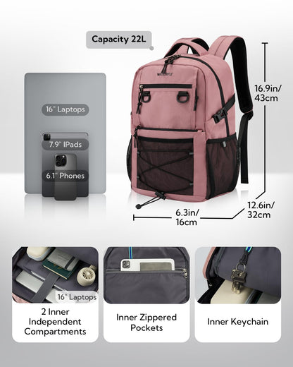WATERFLY 22L Lightweight Travel & Hiking Backpack