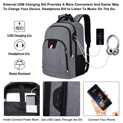 Travel Laptop Backpack, Black Backpack for Men and Women