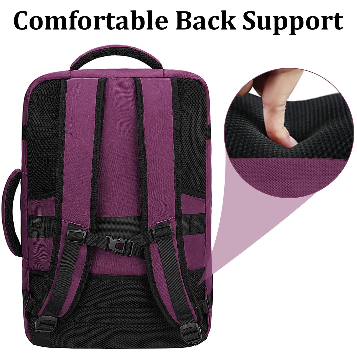 MATEIN 40L Carry-On Travel Backpack, Black