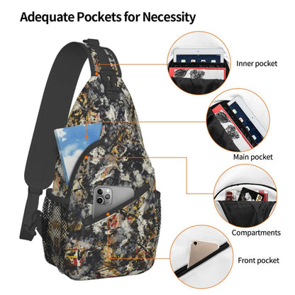 Camo Forest Hunting Sling Backpack, Unisex