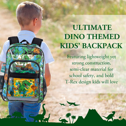20-Pack 16" Clear Dinosaur Kids Backpacks