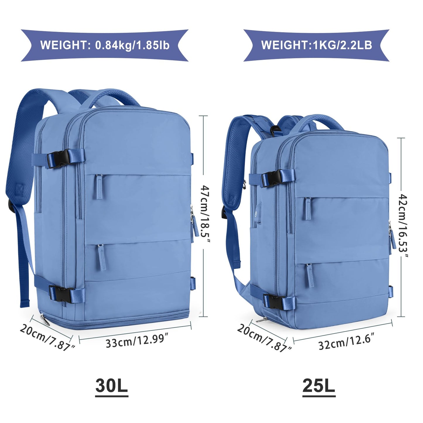 Coowoz Waterproof Travel Backpack, Peacock Blue