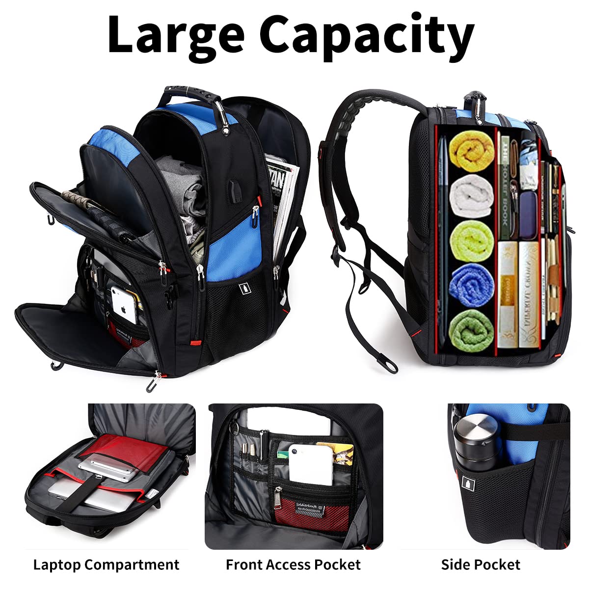 SHRRADOO 50L Laptop Backpack with USB