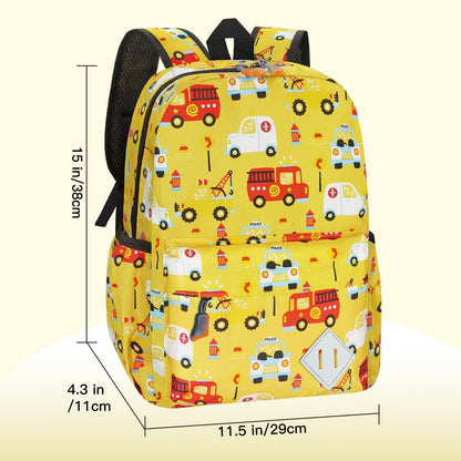 15" Kids Backpack for Preschool – Cute Car Design,
