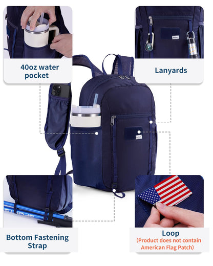 Blue Quartz 15L Ultralight Hiking Backpack, Foldable