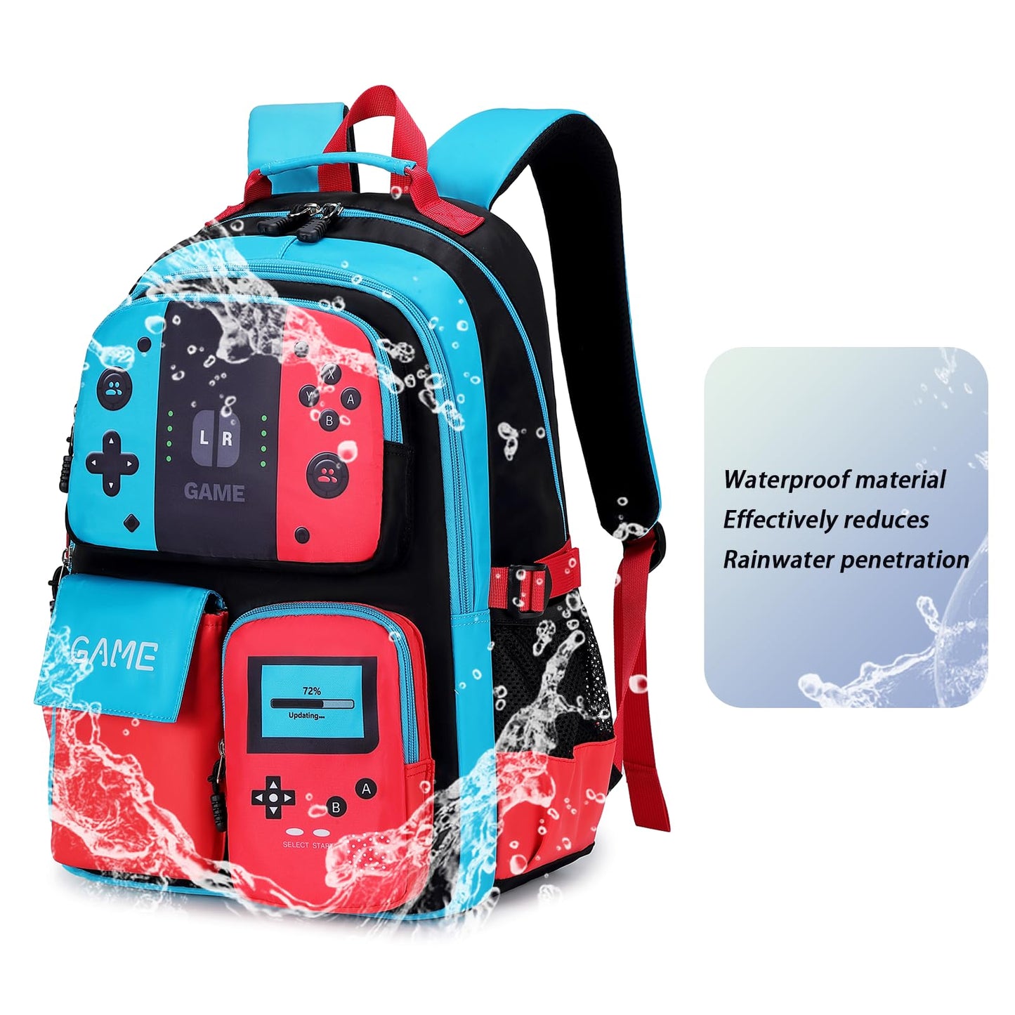 Luminous Boys Backpack – Large Capacity, Blue