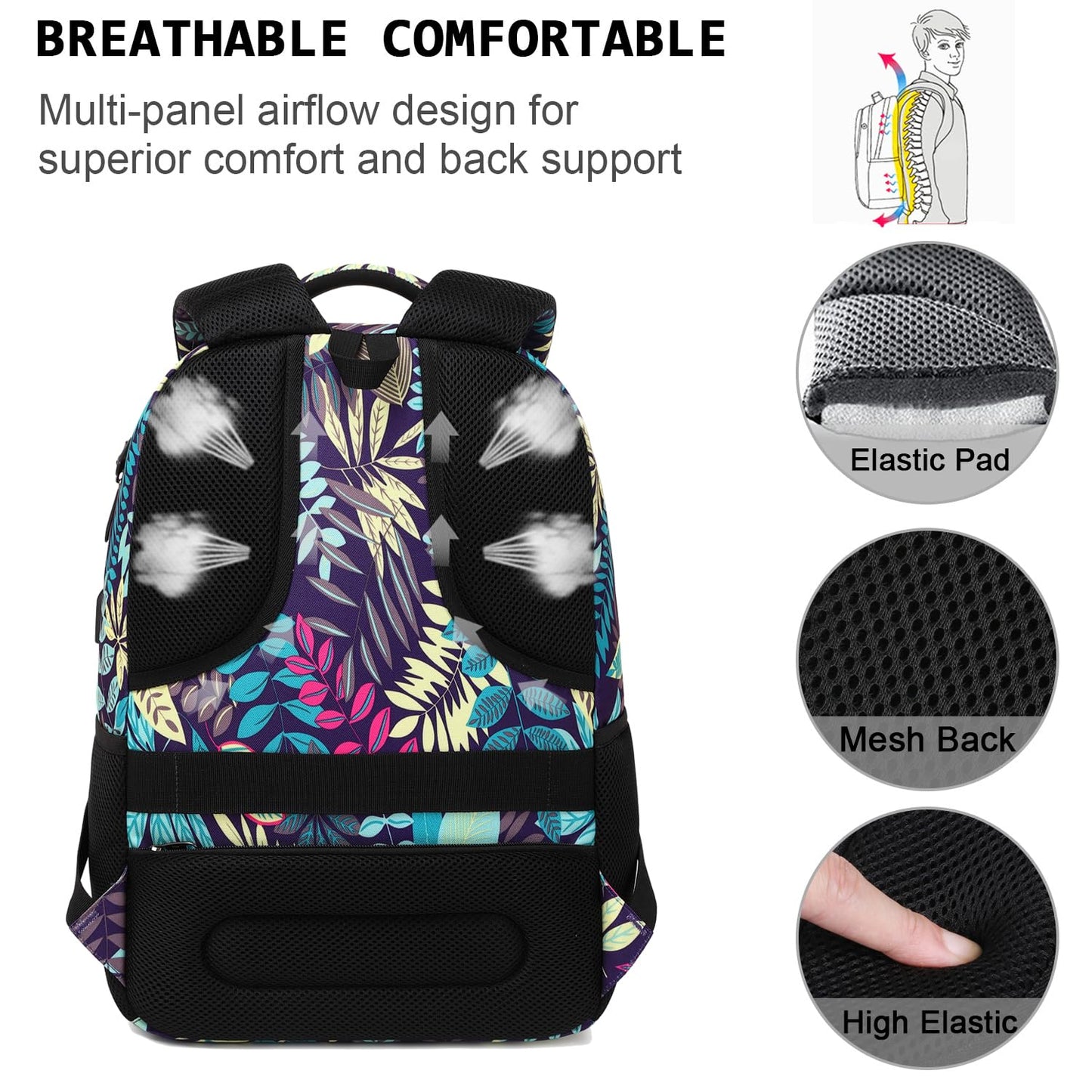 Anti-Theft Laptop Backpack with USB – 15.6" Black