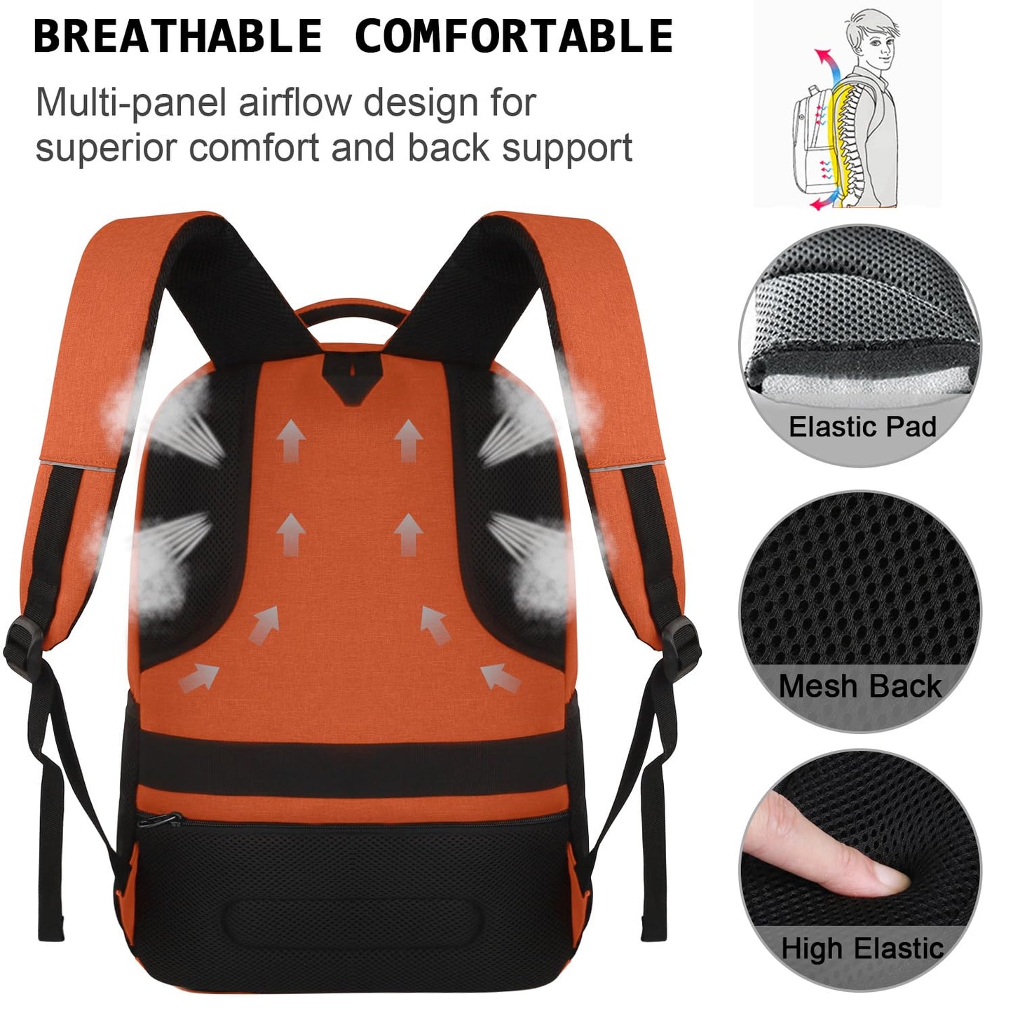Anti-Theft Laptop Backpack with USB – 15.6" Black