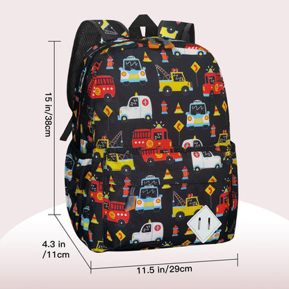 15" Kids Backpack for Preschool – Cute Car Design,