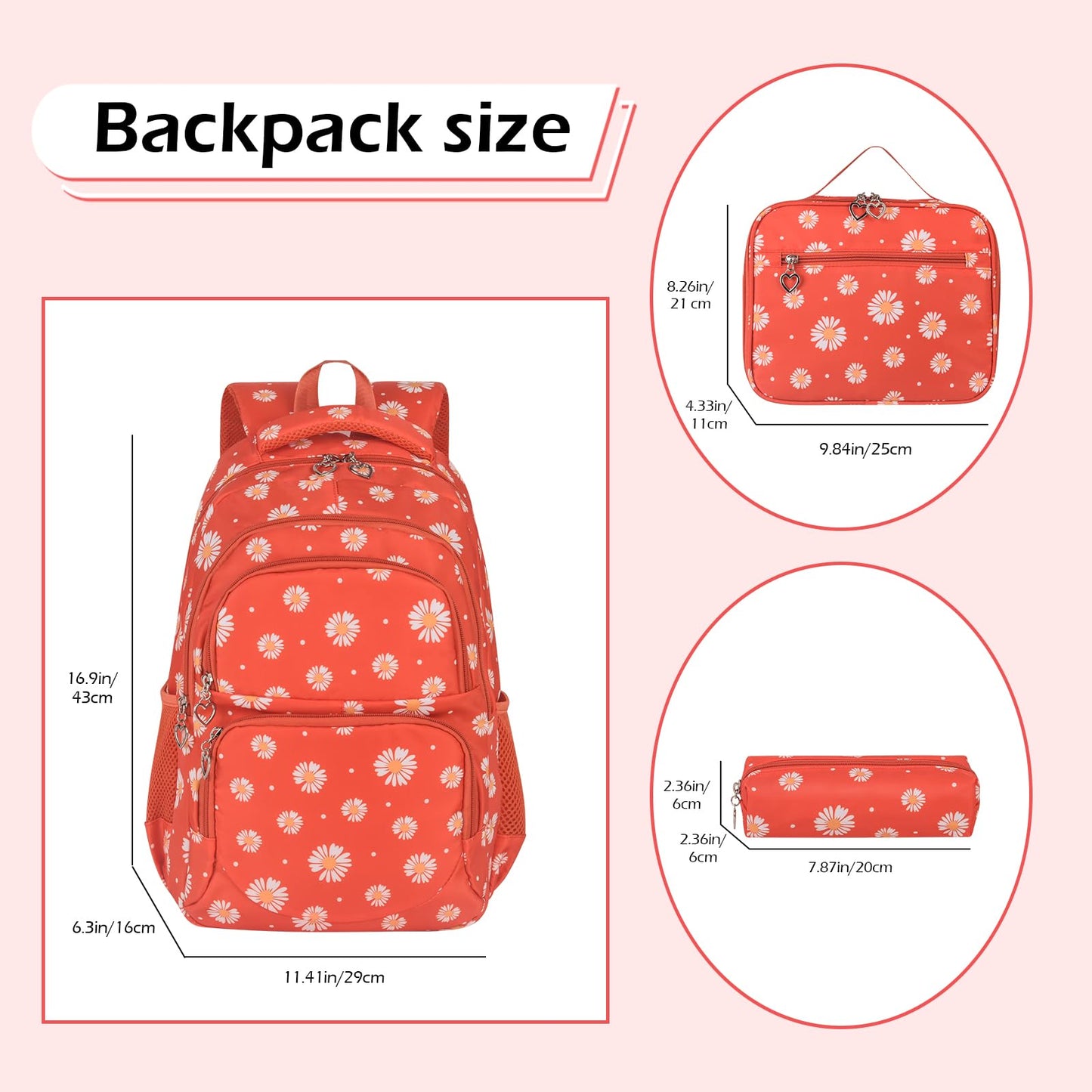 Goldwheat Daisy Backpack Set, 3pcs
