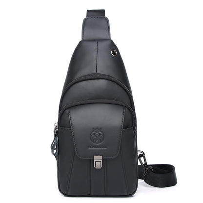 LUKZIJAES Genuine Leather Sling Bag for Men