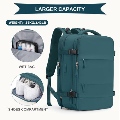 Coowoz Waterproof Travel Backpack, Peacock Blue