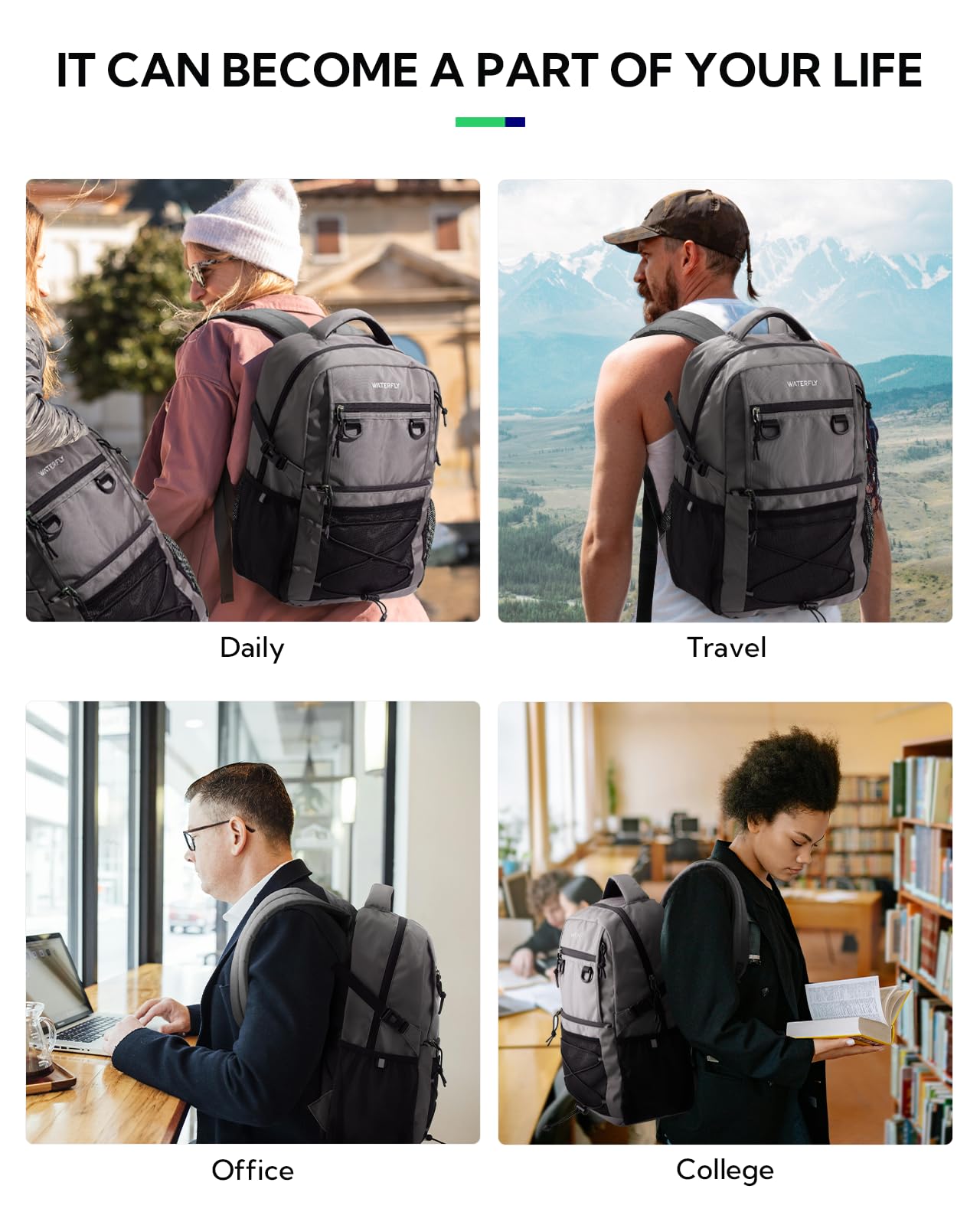WATERFLY 22L Lightweight Travel & Hiking Backpack