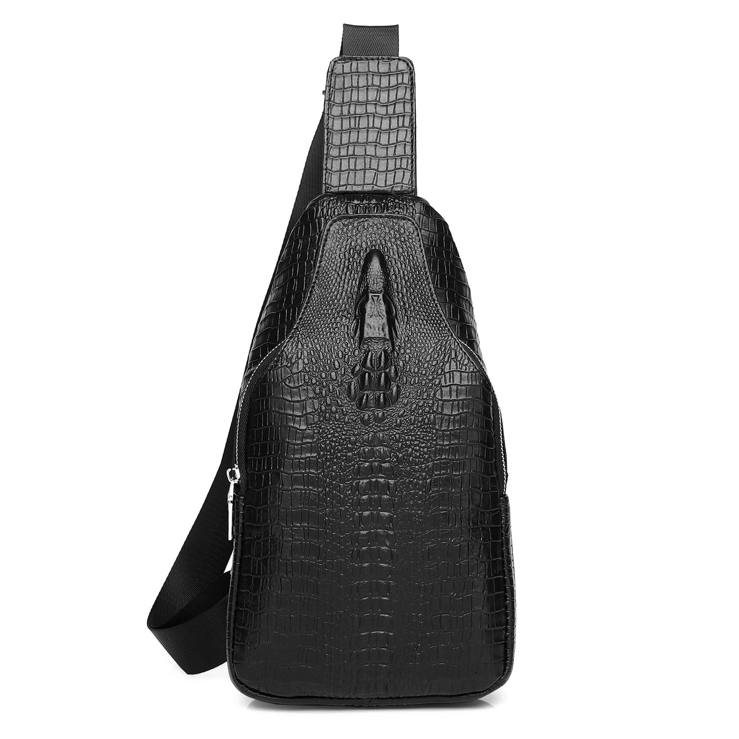LUKZIJAES Genuine Leather Sling Bag for Men