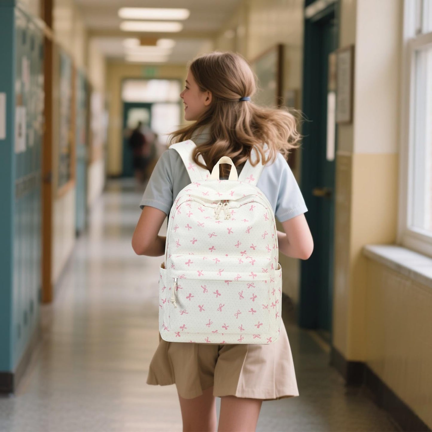 School Backpack for Teen Girls & Women, Corduroy