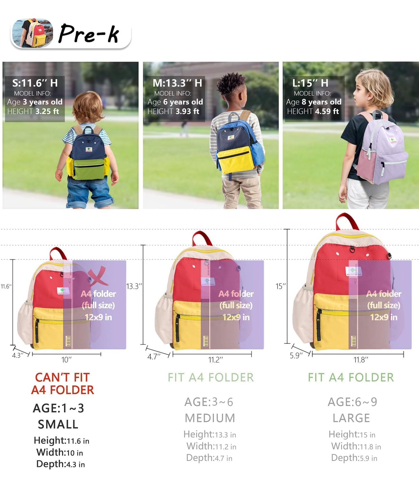 Kids' Toddler Backpack for School, Ages 3-5