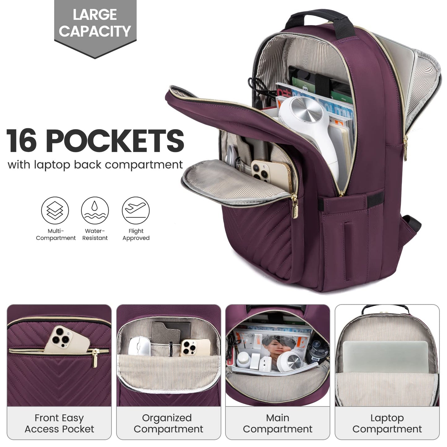 LOVEVOOK 17.3" Laptop Backpack for Women