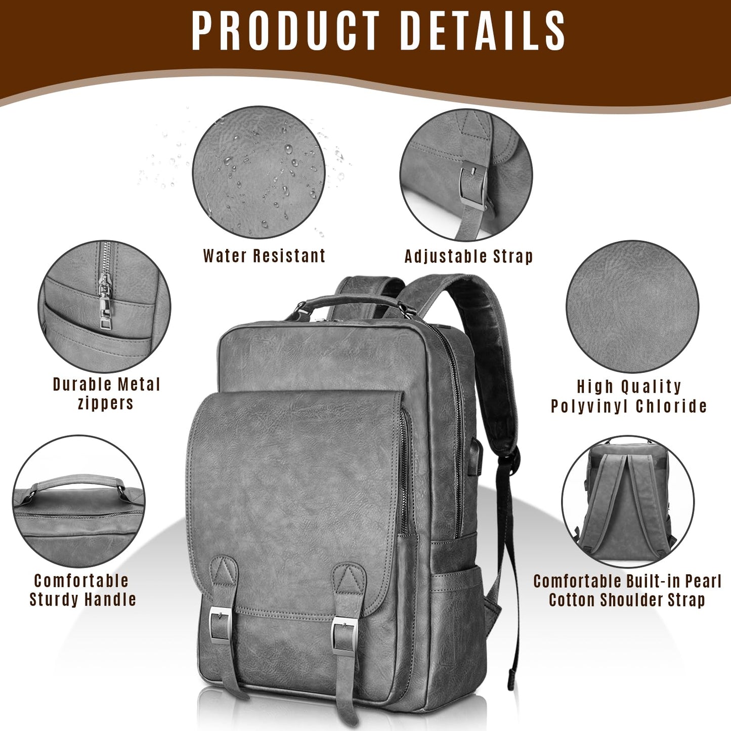 15.6" Waterproof Laptop Backpack with USB