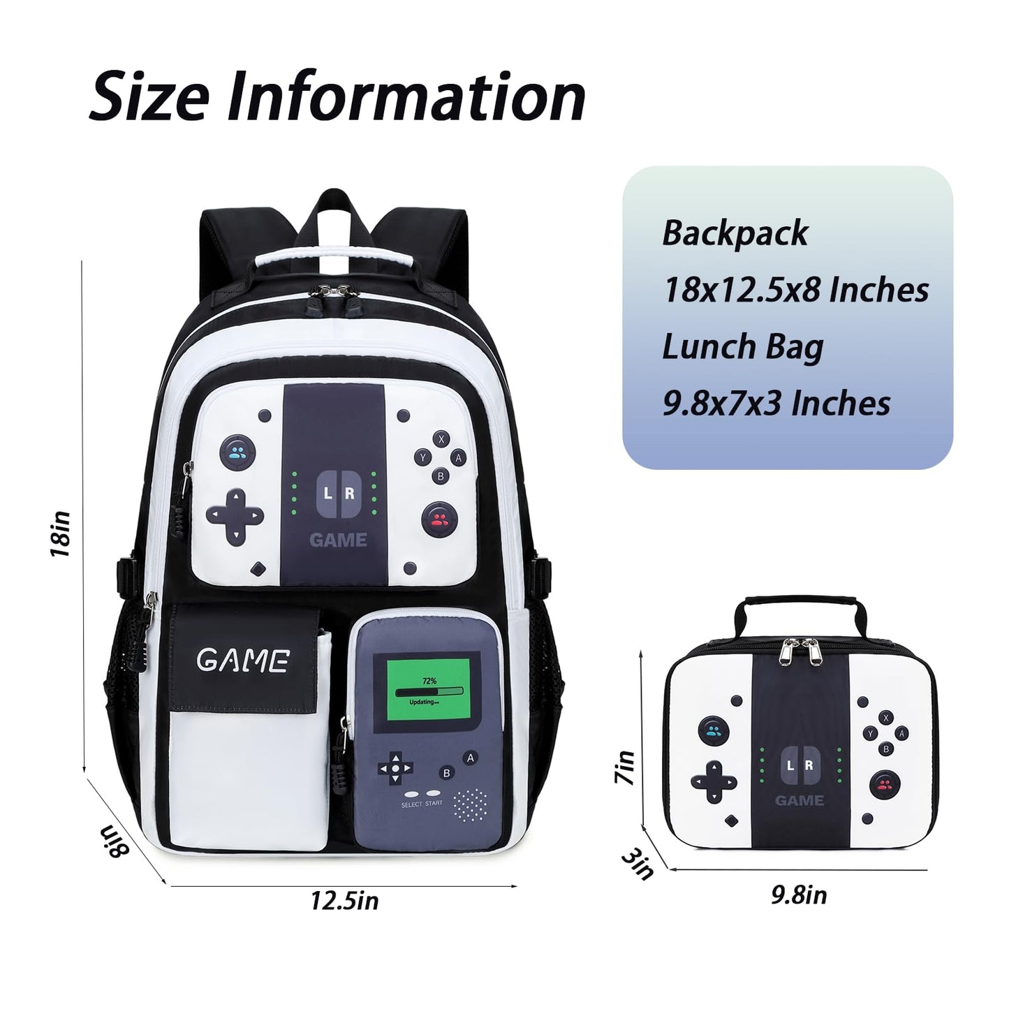 Luminous Boys Backpack – Large Capacity, Blue