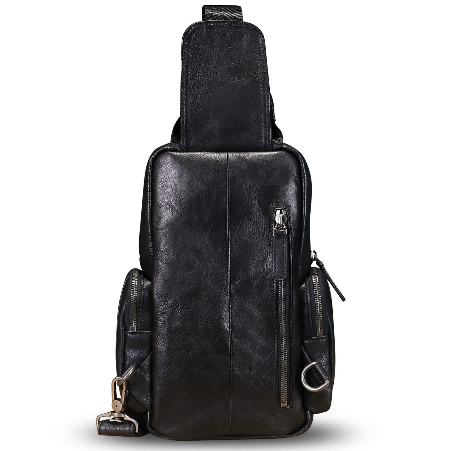 IVTG Genuine Leather Sling Crossbody Bag, Brown