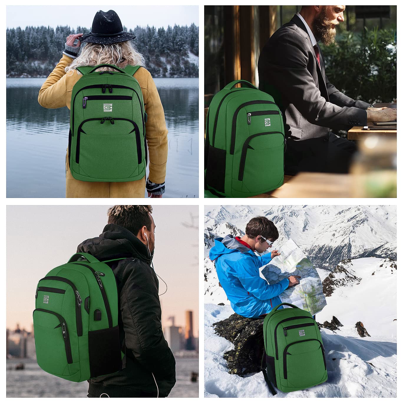 Anti-Theft Laptop Backpack with USB – 15.6" Black