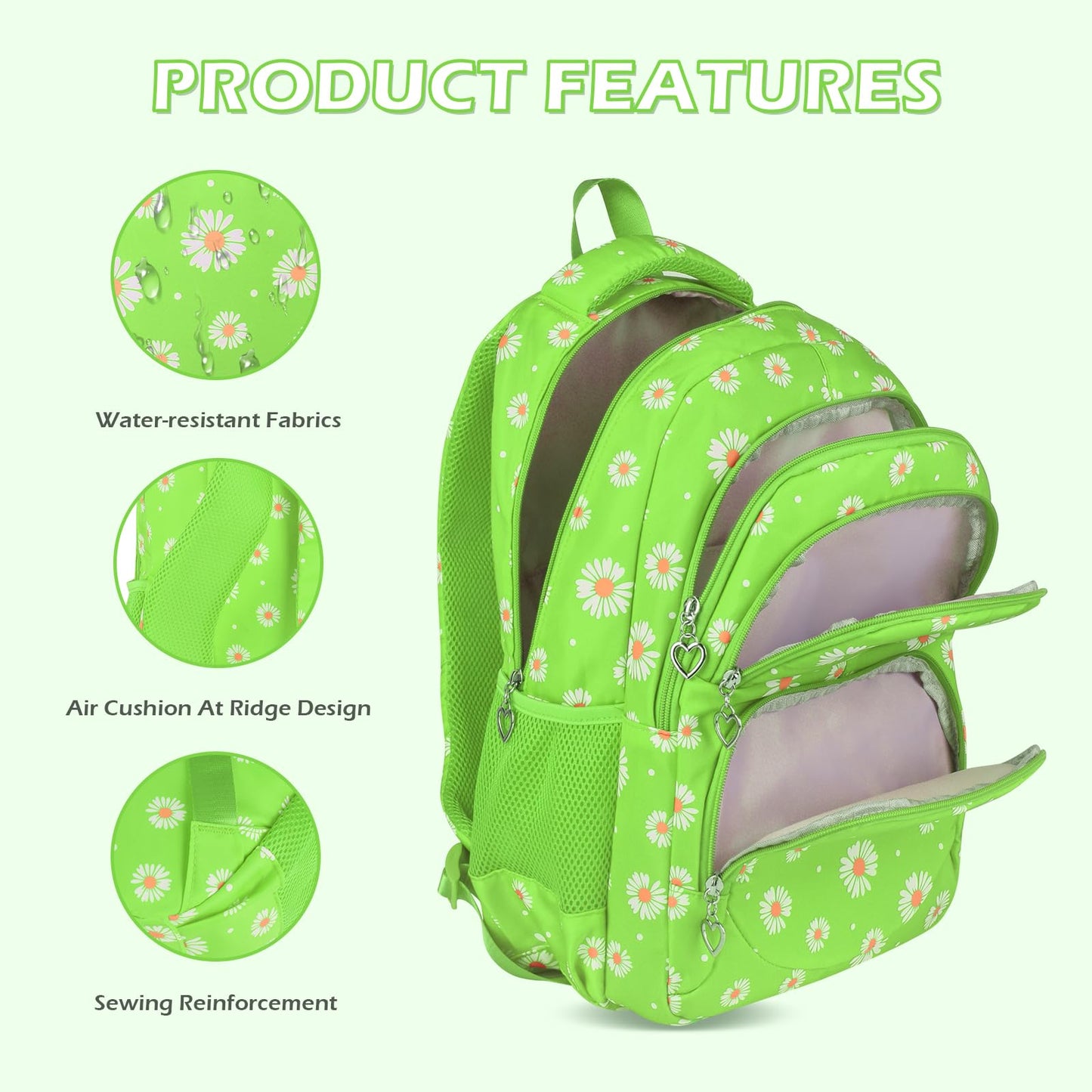 Goldwheat Daisy Backpack Set, 3pcs