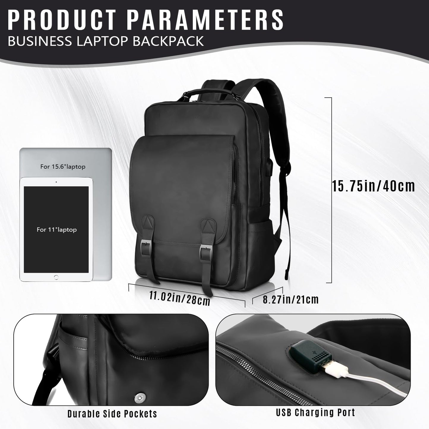 15.6" Waterproof Laptop Backpack with USB