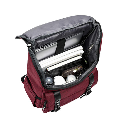 YALUNDISI Vintage Laptop Backpack with USB, Black