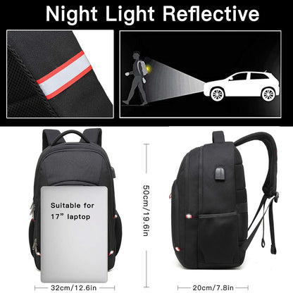 Travel Laptop Backpack, Black Backpack for Men and Women