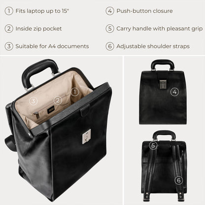 Time Resistance Leather Backpack for Men and Women