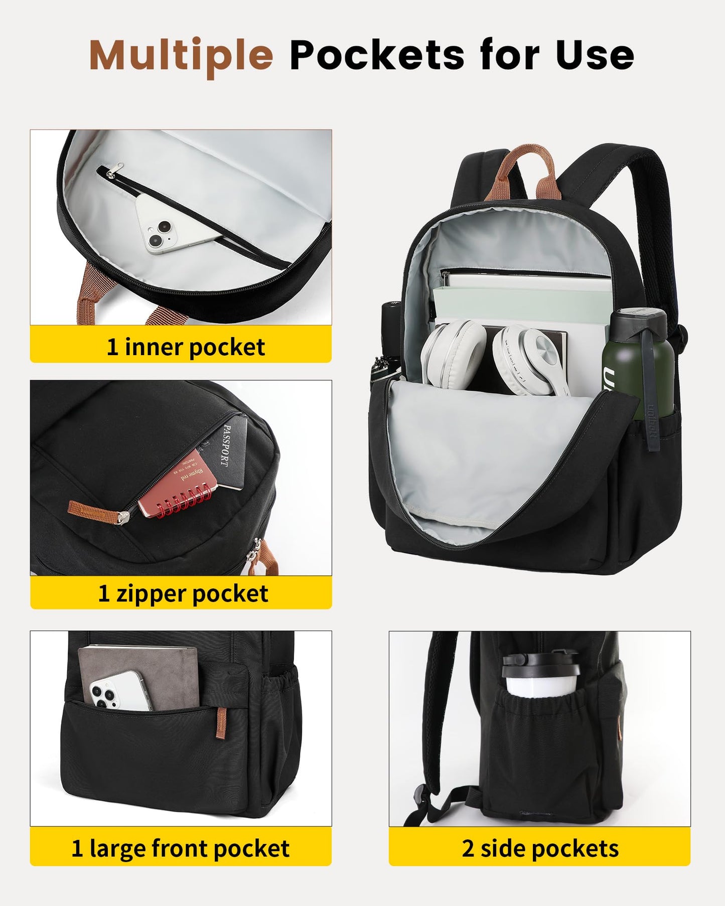 Vorspack Lightweight Backpack, Black