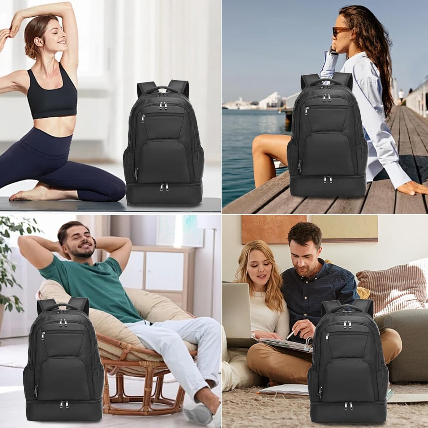 Seyfocnia Gym Backpack with USB, Men’s